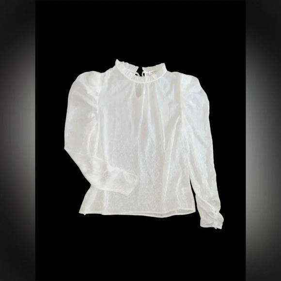 Prospect The Label Large White Smocked High Neck Long Sleeved Top - Picture 1 of 4